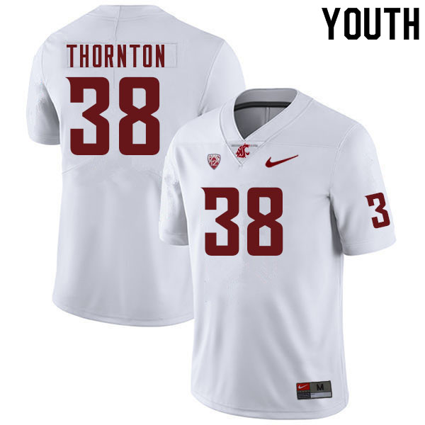 Youth #38 Zane Thornton Washington Cougars College Football Jerseys Sale-White